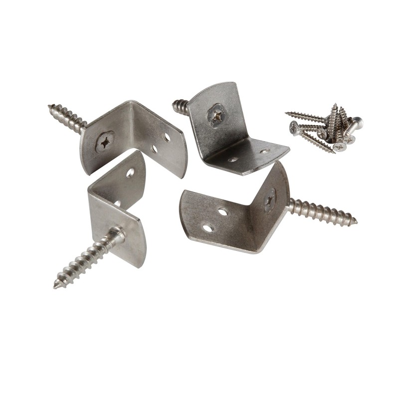 SET OF 4 STAINLESS STEEL FIXING BRACKETS